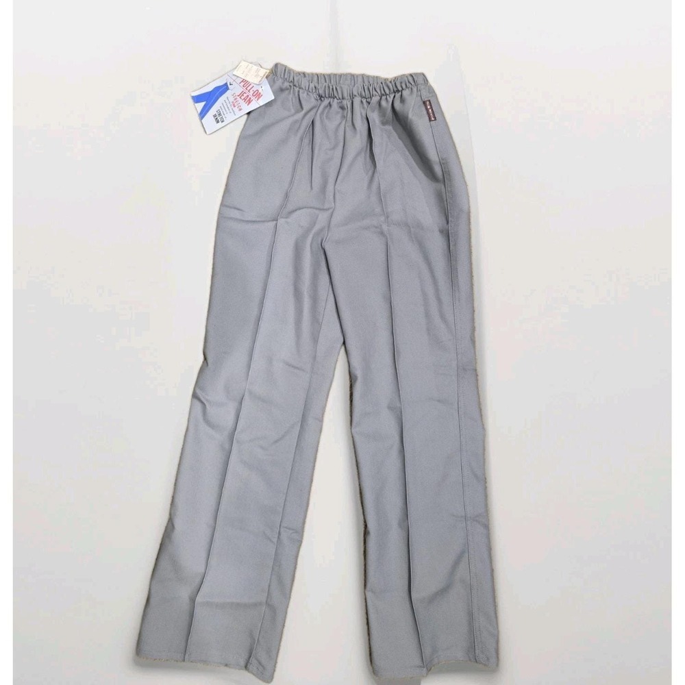 Vintage Prairie Rose Deadstock Pull On "Jeans" Gray Elastic Waist Pintuck Sz 14
